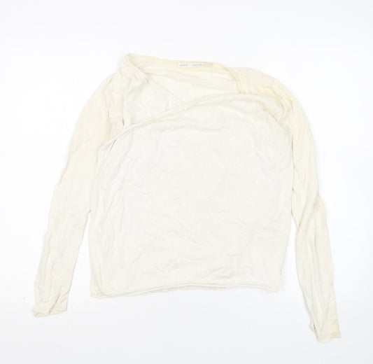 Womens UK Size 8 NEXT Ivory Wrap Jumper