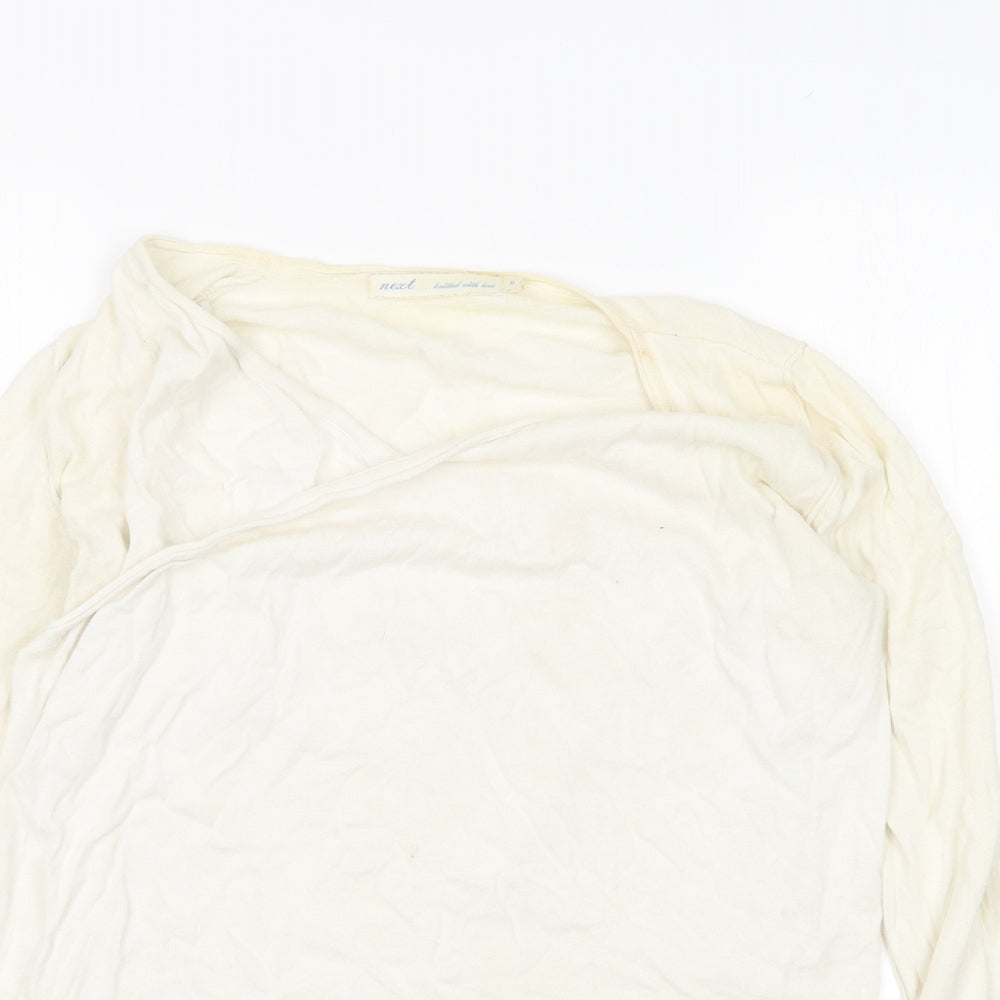 Womens UK Size 8 NEXT Ivory Wrap Jumper