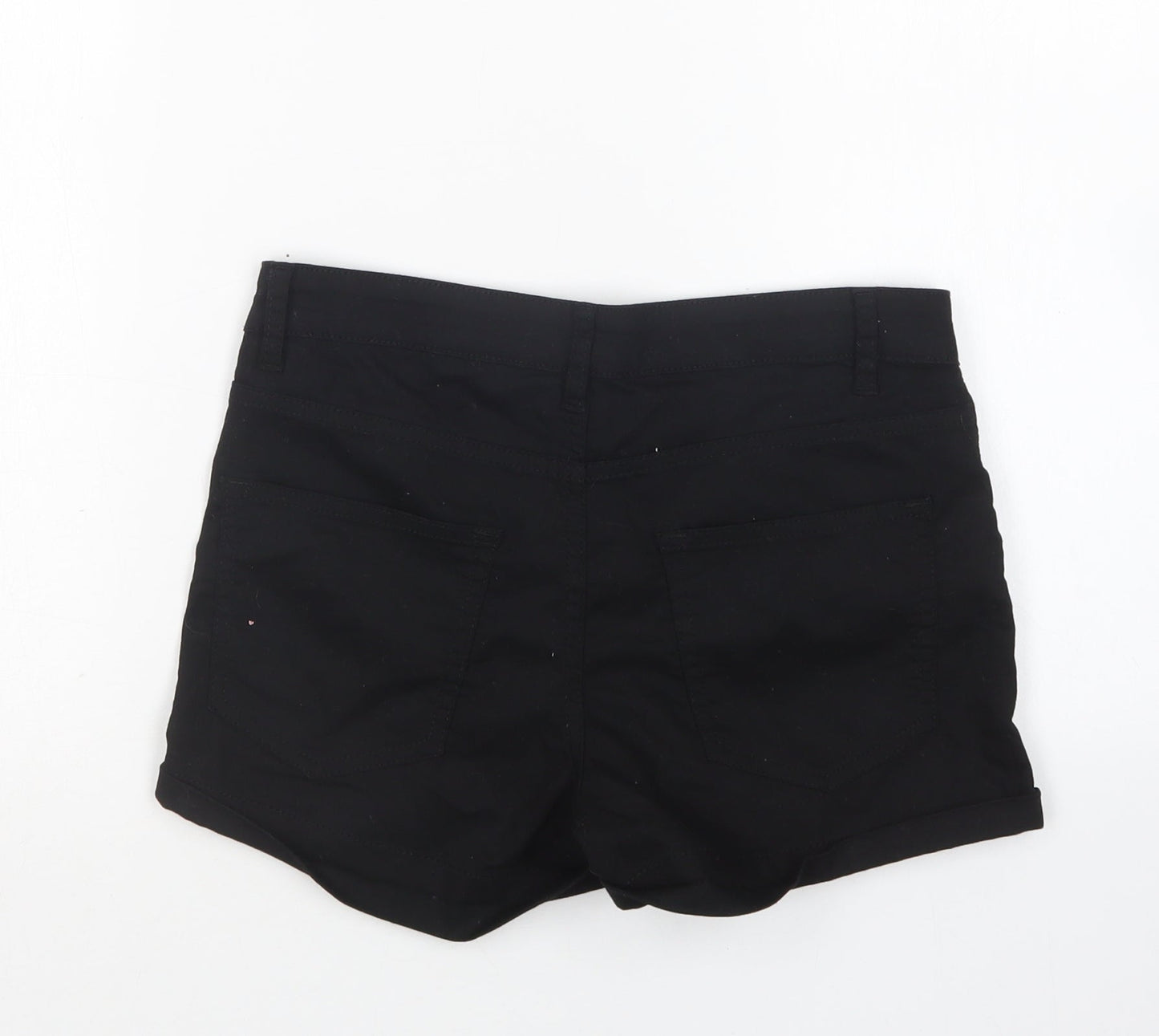 H&M Womens Black  Cotton Bermuda Shorts Size 8 L3 in Regular