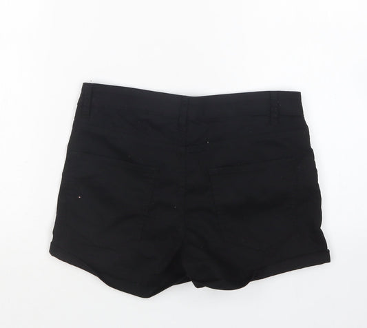 H&M Womens Black  Cotton Bermuda Shorts Size 8 L3 in Regular
