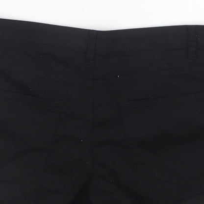 H&M Womens Black  Cotton Bermuda Shorts Size 8 L3 in Regular