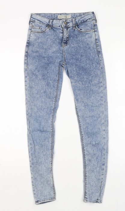 Topshop Womens Blue  Cotton Skinny Jeans Size 26 in L27 in Regular