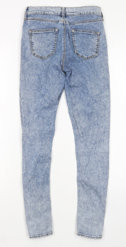 Topshop Womens Blue  Cotton Skinny Jeans Size 26 in L27 in Regular