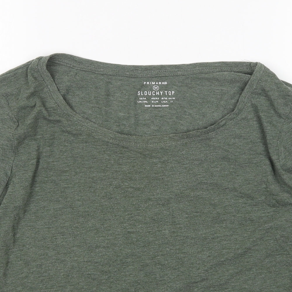 Primark Womens Green  Polyester Basic T-Shirt Size M Round Neck