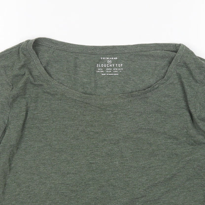 Primark Womens Green  Polyester Basic T-Shirt Size M Round Neck