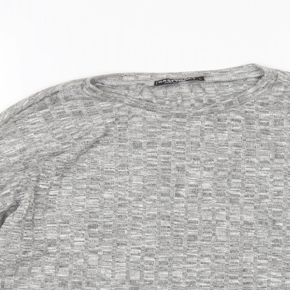 Womens UK Size L Nasty Gal Grey Pullover Jumper