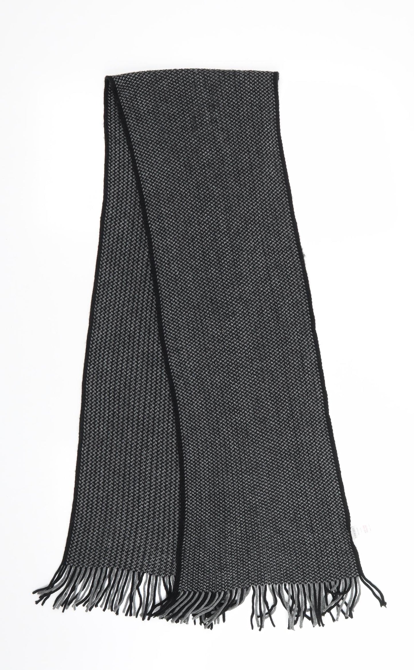 Esquire  Grey Geometric Acrylic Scarf  One Size   - Black & Grey Mix