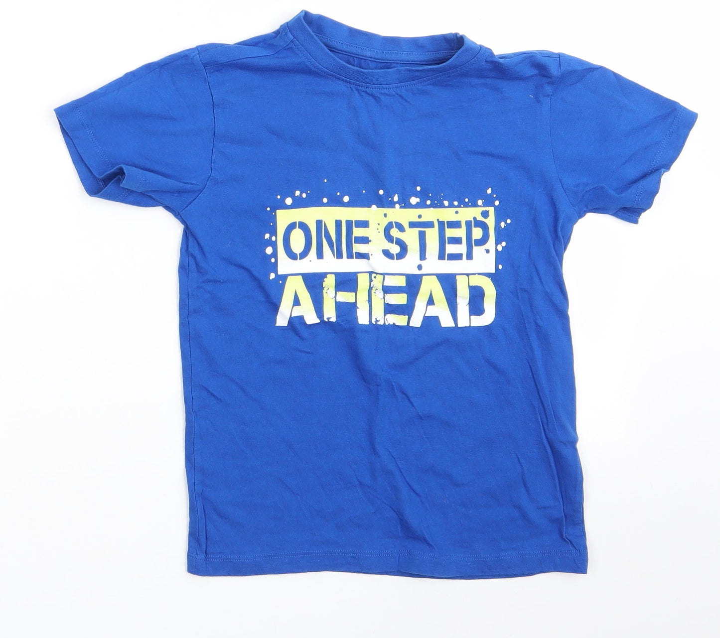 Urban Outlaws Boys Blue  Cotton Basic T-Shirt Size 7-8 Years Round Neck  - One Step Ahead