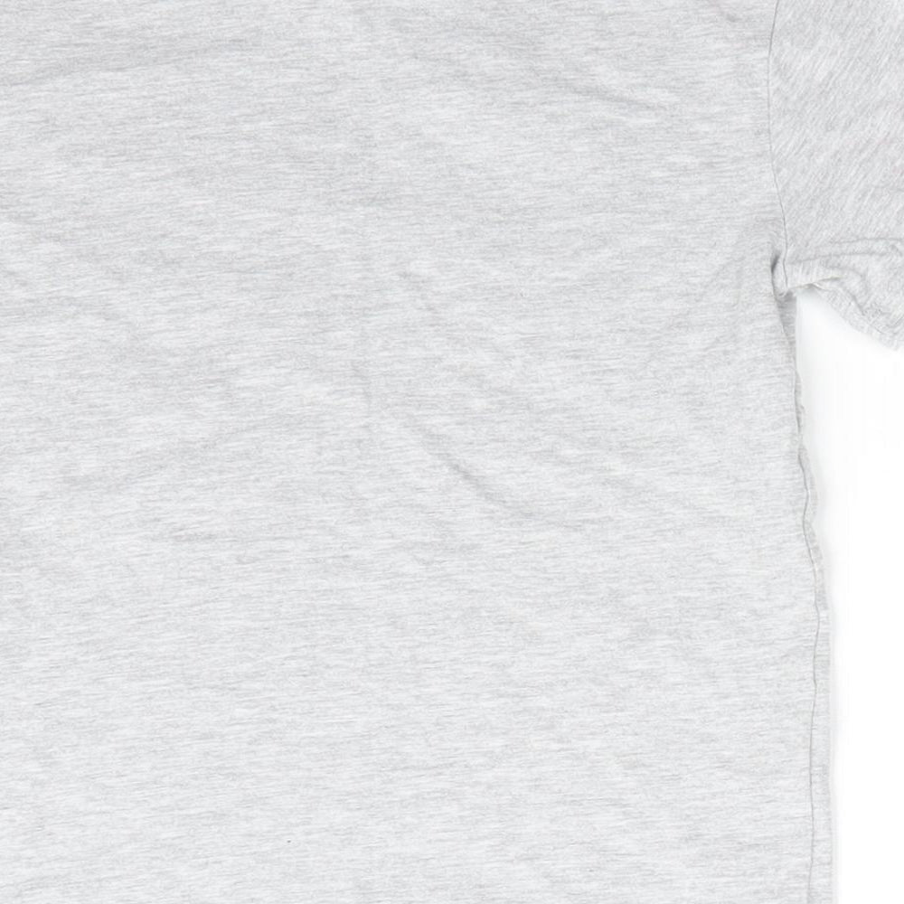 NEXT Boys Grey  Cotton Basic T-Shirt Size 7 Years Round Neck  - Light Grey mix