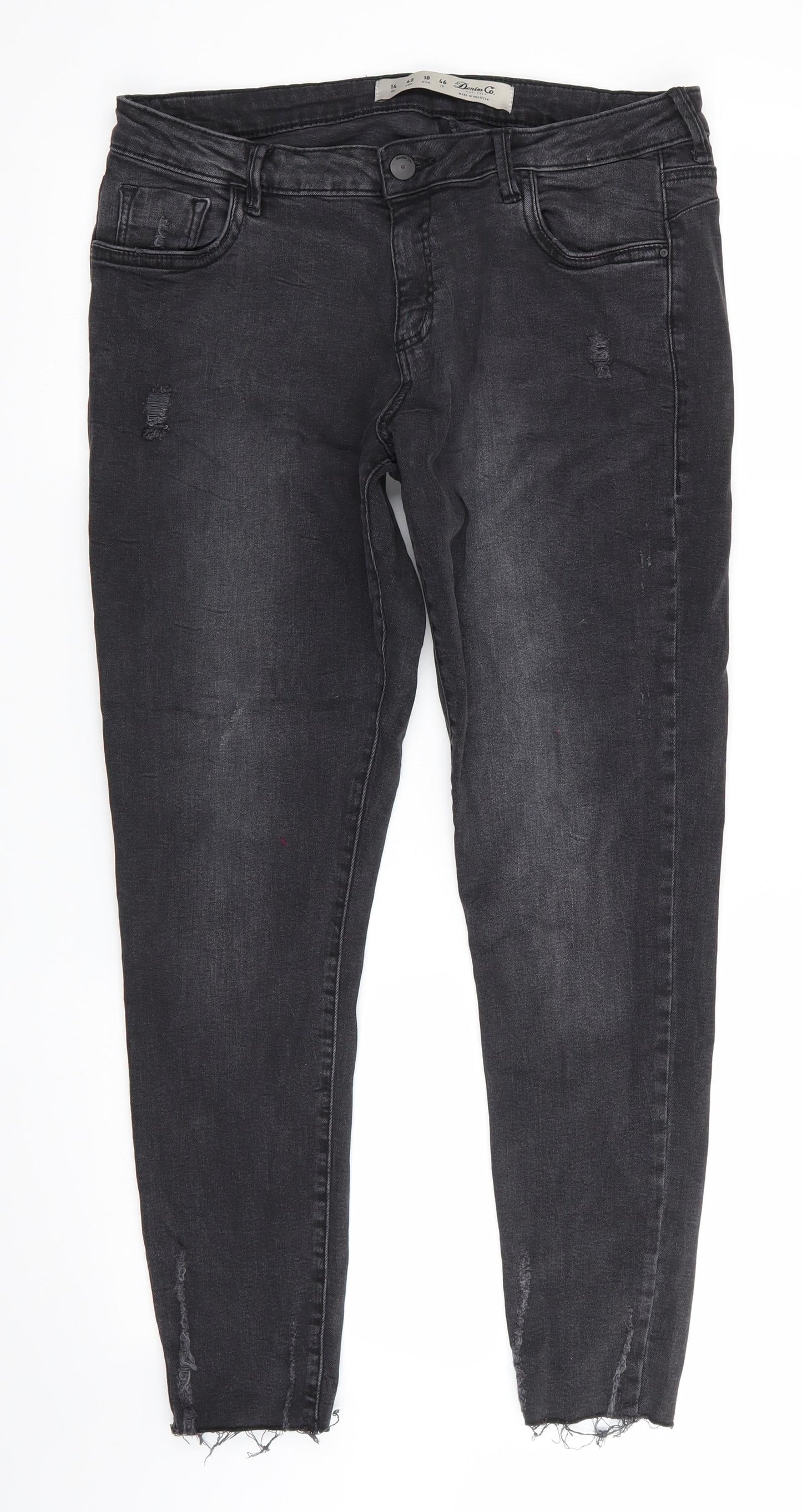 Denim Co Womens Black  Cotton Skinny Jeans Size 14 L27 in Regular