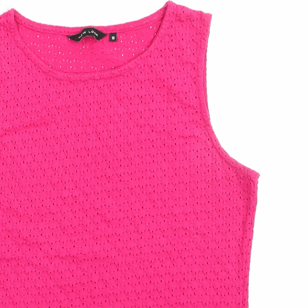 Womens UK Size 10 New Look Pink Tunic Blouse
