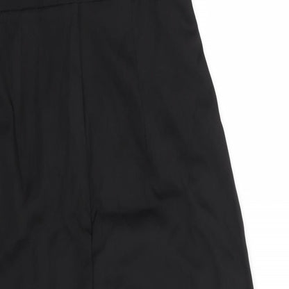 Boohoo Womens Black  Polyester Jumpsuit One-Piece Size 8 L25 in  - Back Zip Cross Over Straps Cropped
