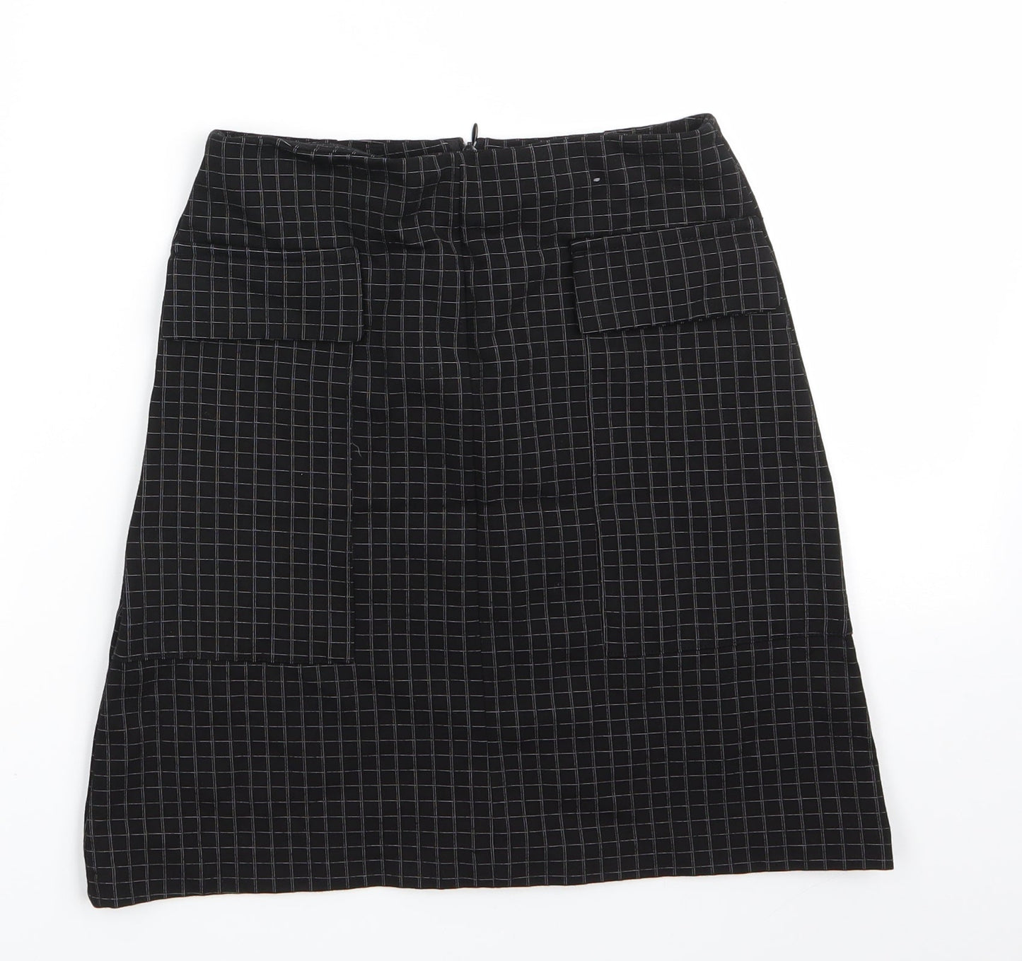 Atmosphere Womens Black Check Viscose A-Line Skirt Size 6    - No Waistband
