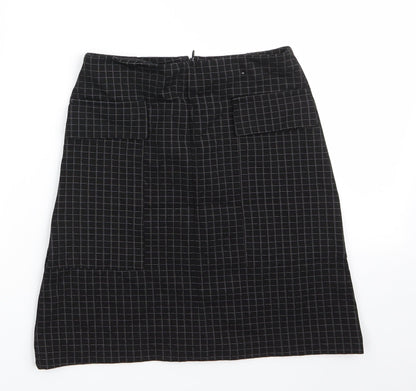 Atmosphere Womens Black Check Viscose A-Line Skirt Size 6    - No Waistband