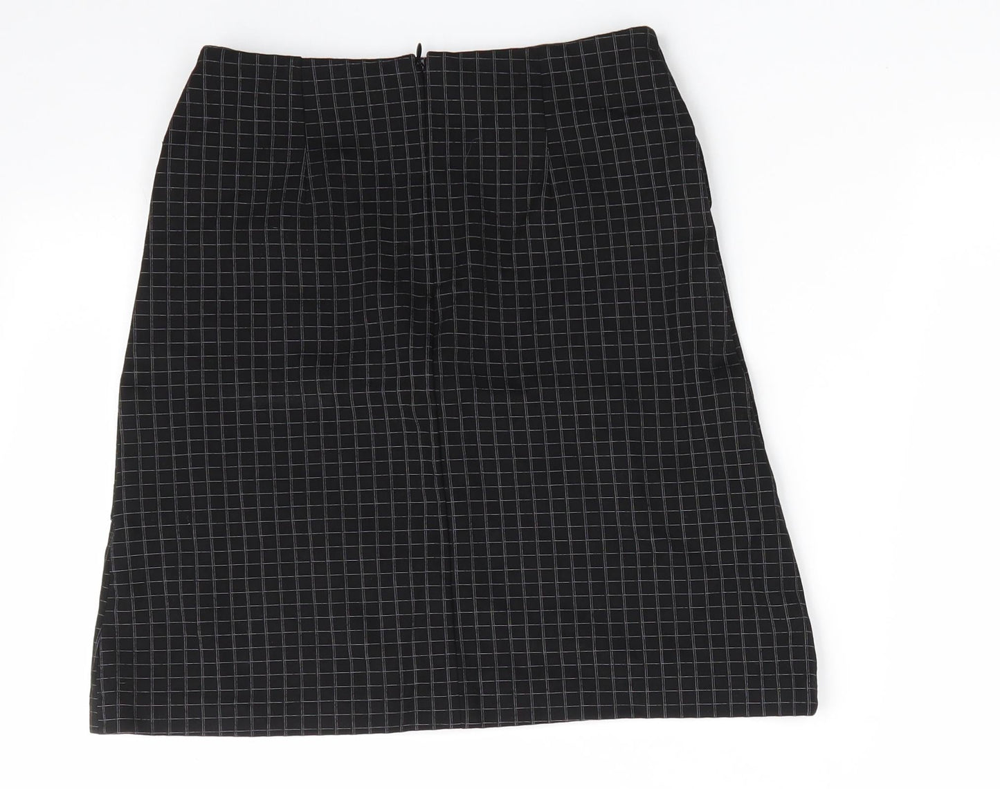 Atmosphere Womens Black Check Viscose A-Line Skirt Size 6    - No Waistband