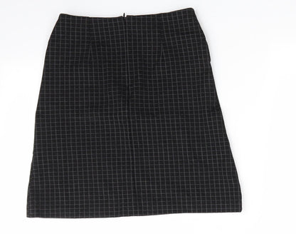 Atmosphere Womens Black Check Viscose A-Line Skirt Size 6    - No Waistband