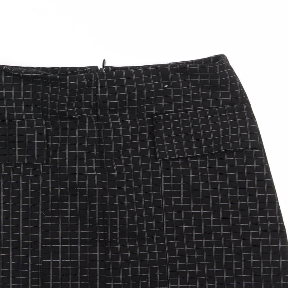 Atmosphere Womens Black Check Viscose A-Line Skirt Size 6    - No Waistband