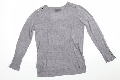 Primark Womens Grey Crew Neck  Acrylic Pullover Jumper Size XS   - Mid Grey mix