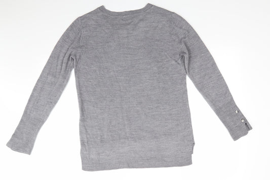 Primark Womens Grey Crew Neck  Acrylic Pullover Jumper Size XS   - Mid Grey mix