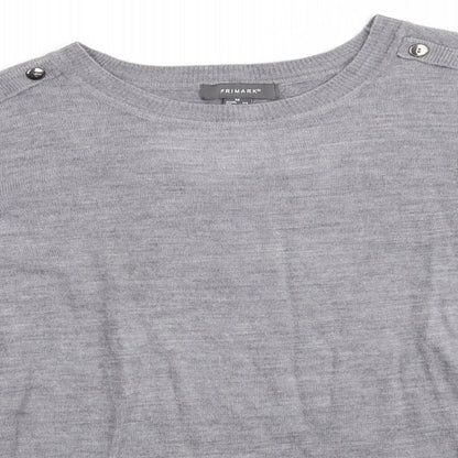 Primark Womens Grey Crew Neck  Acrylic Pullover Jumper Size XS   - Mid Grey mix