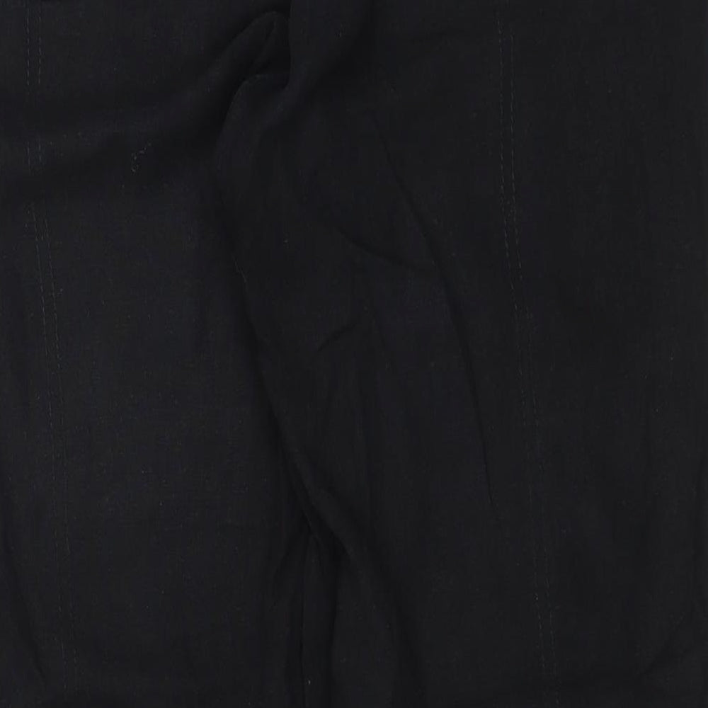 Authentic Womens Black  Linen Trousers  Size 16 L28 in Regular