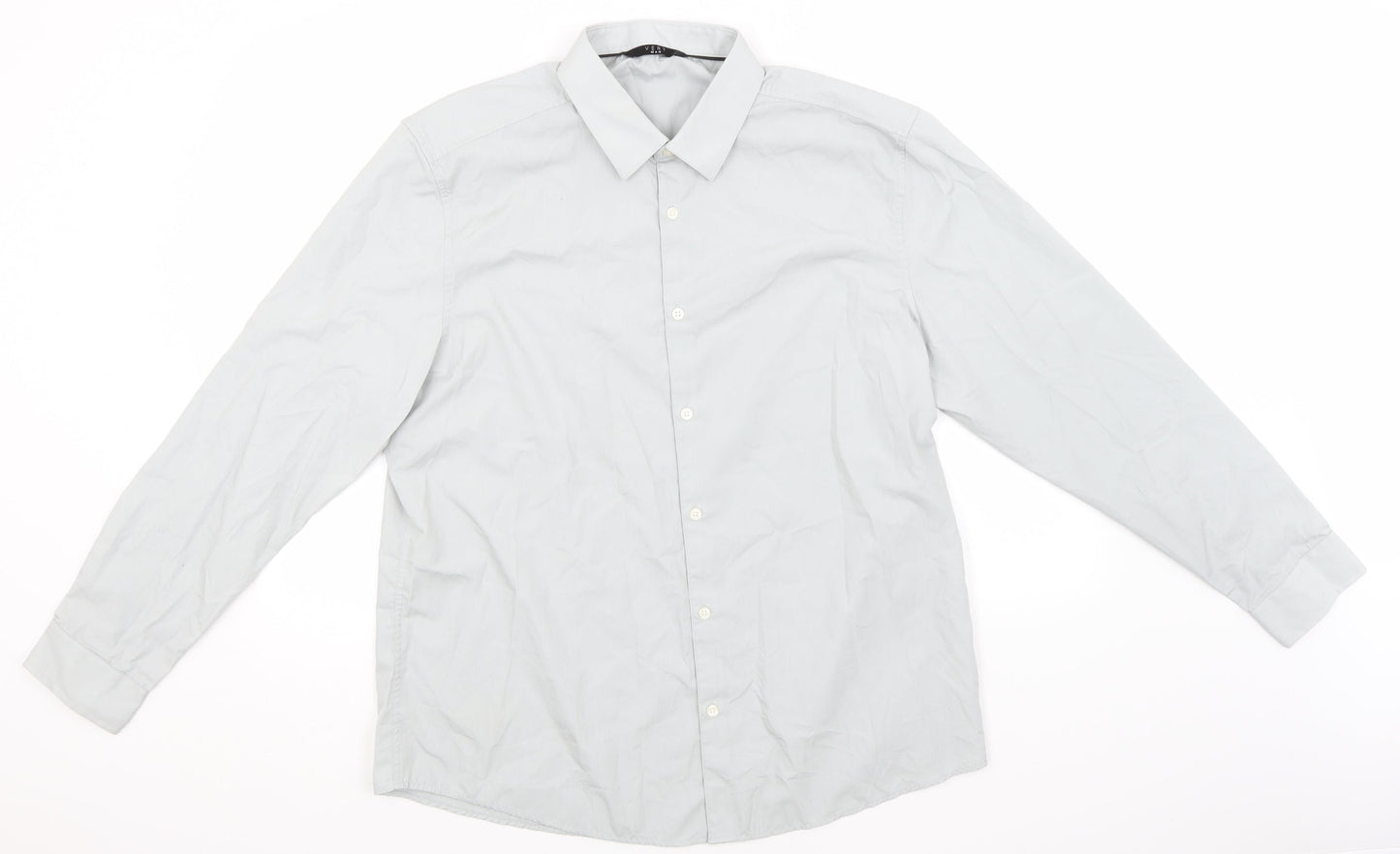 Very Mens Green  Polyester  Button-Up Size 17 Collared