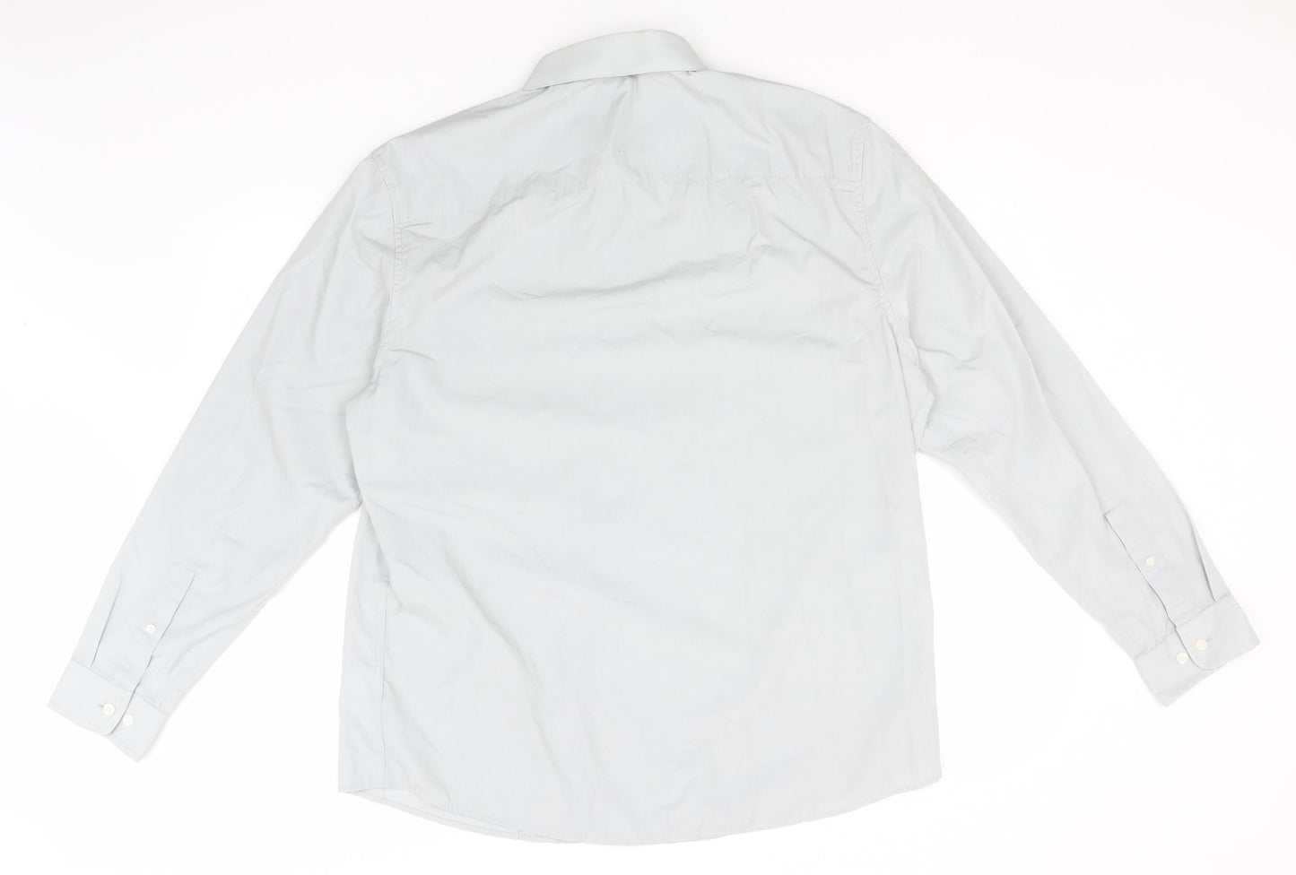 Very Mens Green  Polyester  Button-Up Size 17 Collared