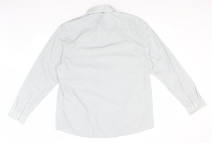 Very Mens Green  Polyester  Button-Up Size 17 Collared