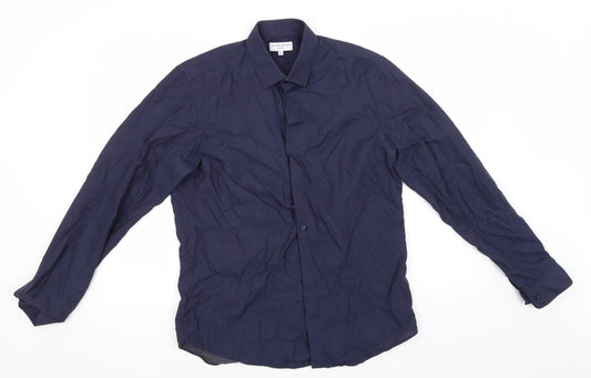 Taylor & Wright Mens Blue  Cotton  Button-Up Size 15.5 Collared