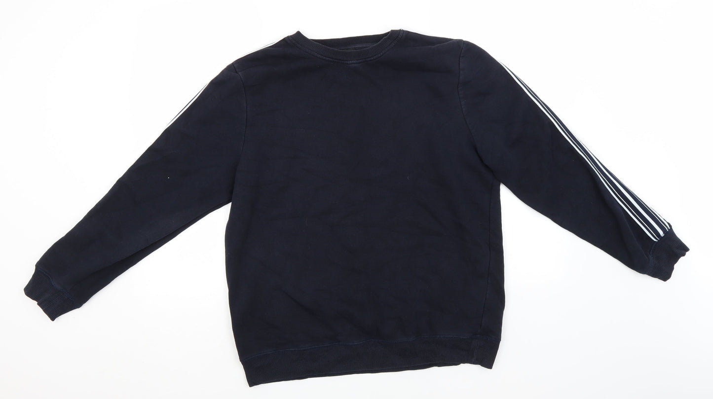 River Island Mens Blue Round Neck  Cotton Pullover Jumper Size L