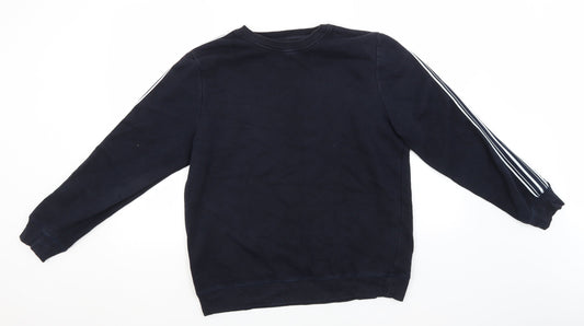 River Island Mens Blue Round Neck  Cotton Pullover Jumper Size L