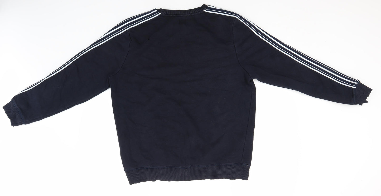 River Island Mens Blue Round Neck  Cotton Pullover Jumper Size L