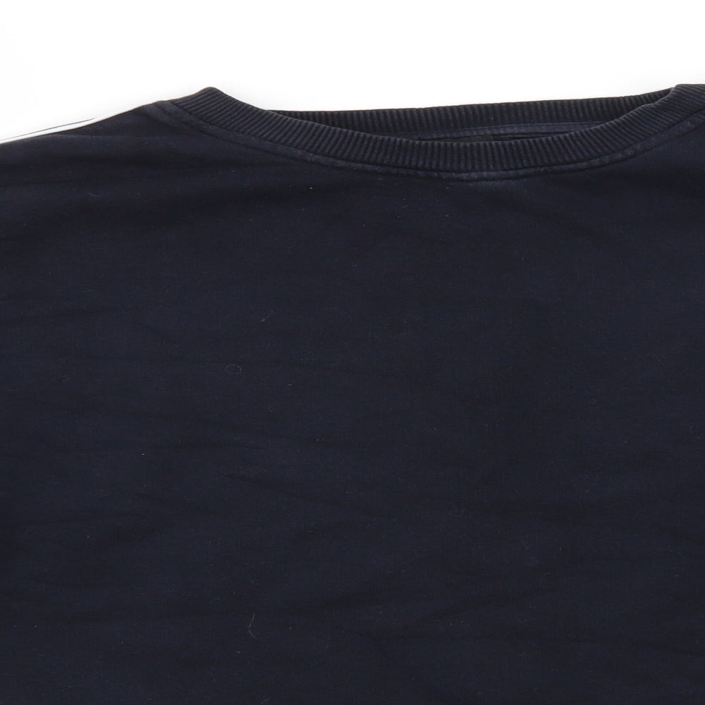 River Island Mens Blue Round Neck  Cotton Pullover Jumper Size L