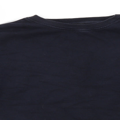 River Island Mens Blue Round Neck  Cotton Pullover Jumper Size L