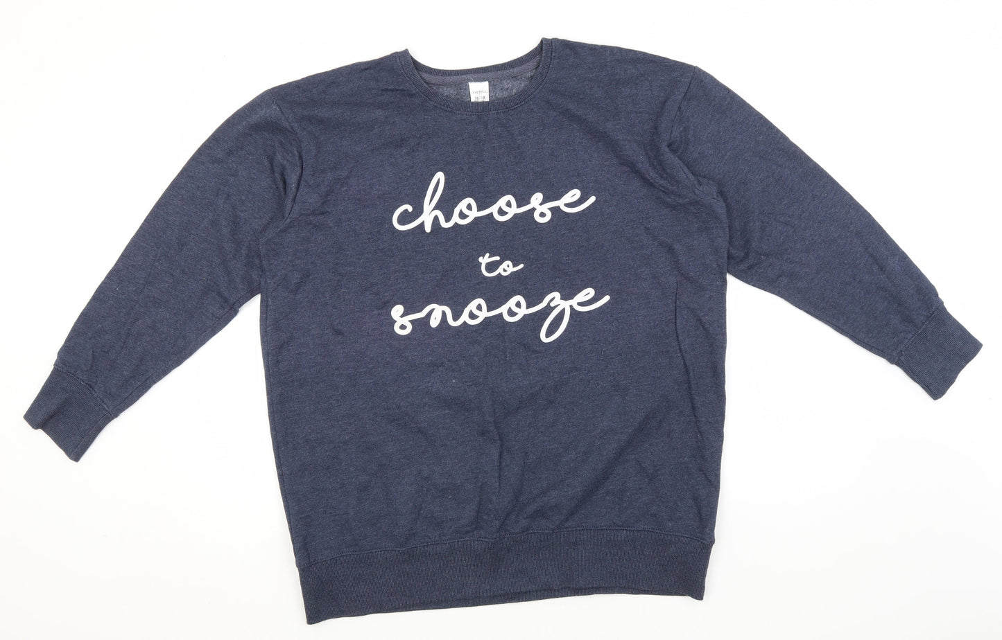 Avenue Womens Blue Round Neck  Cotton Pullover Jumper Size 16   - Choose to Snooze