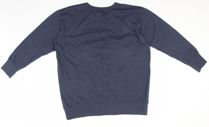 Avenue Womens Blue Round Neck  Cotton Pullover Jumper Size 16   - Choose to Snooze