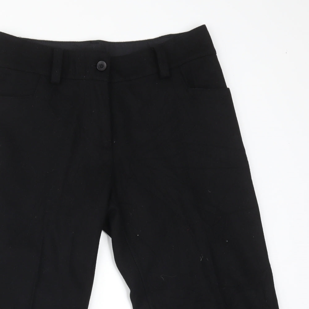 Womens UK Size 30 Preworn Regular Fit Cropped Black Trousers