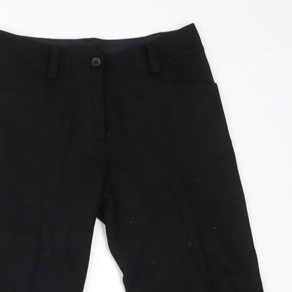 Womens UK Size 30 Preworn Regular Fit Cropped Black Trousers