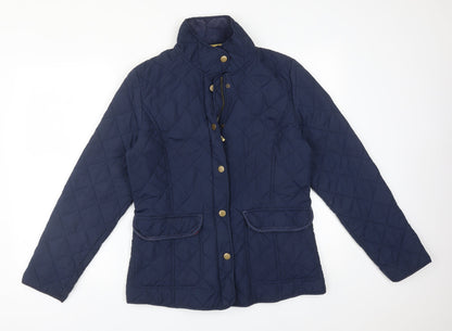 BETTY KAY Womens Blue Argyle/Diamond  Overcoat Coat Size 12