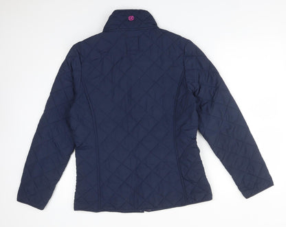 BETTY KAY Womens Blue Argyle/Diamond  Overcoat Coat Size 12