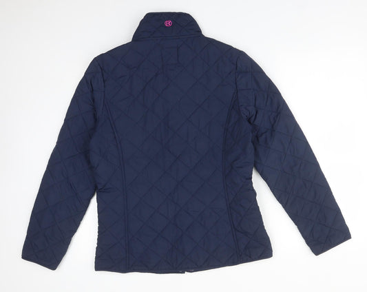 BETTY KAY Womens Blue Argyle/Diamond  Overcoat Coat Size 12