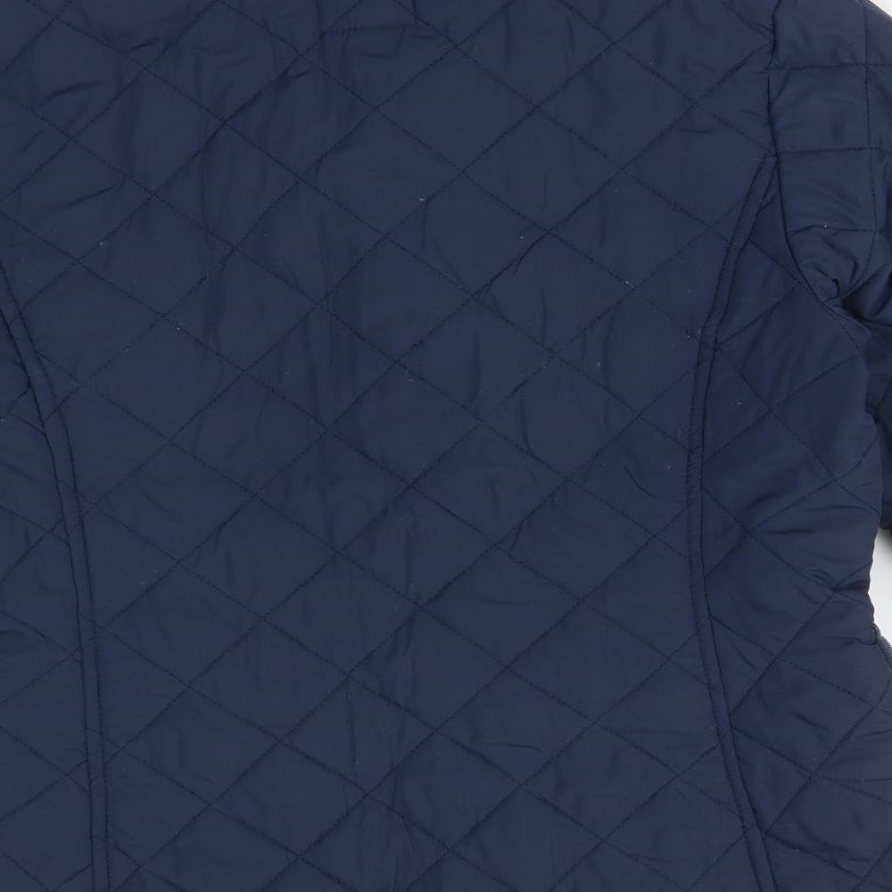 BETTY KAY Womens Blue Argyle/Diamond  Overcoat Coat Size 12