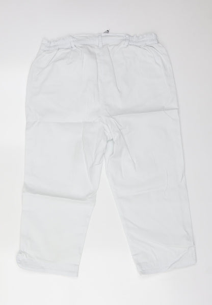 BM Womens White  Cotton Cropped Jeans Size 12 L20 in Regular