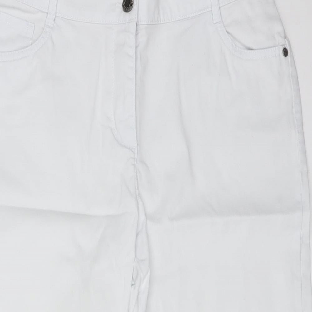 BM Womens White  Cotton Cropped Jeans Size 12 L20 in Regular