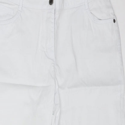 BM Womens White  Cotton Cropped Jeans Size 12 L20 in Regular