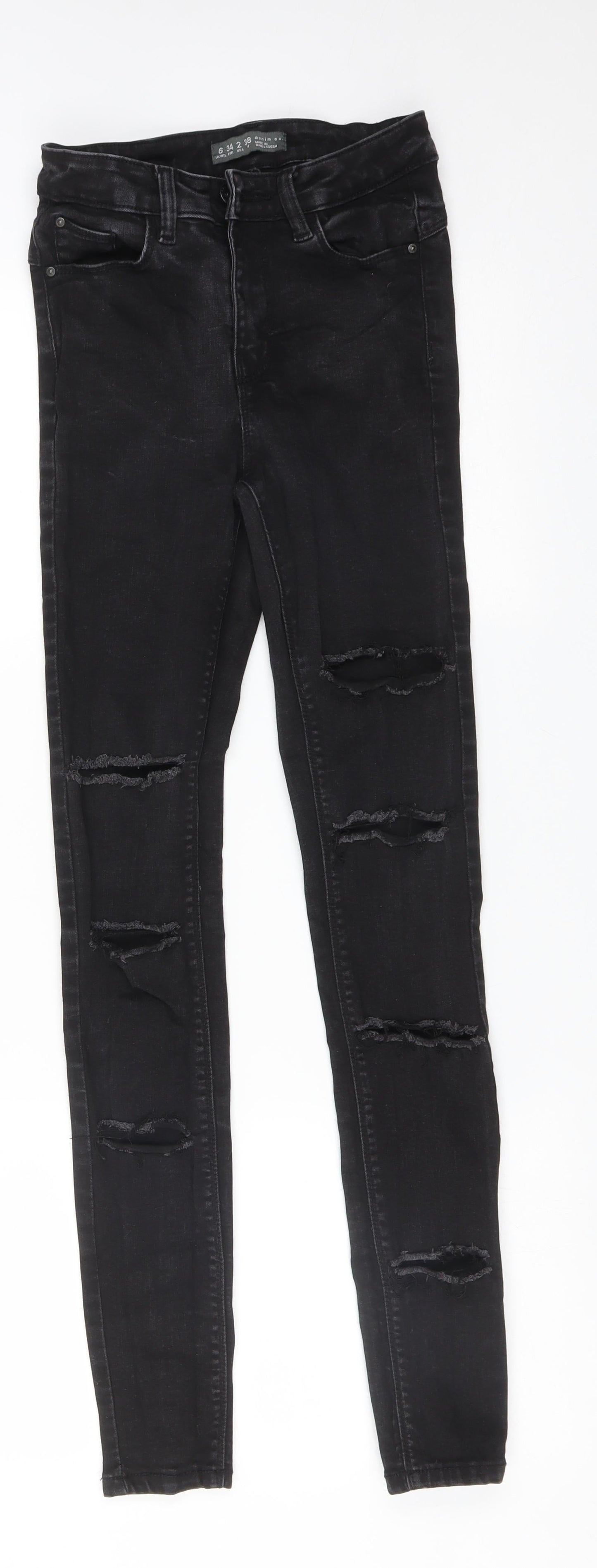 DENIM CO Womens Black  Cotton Skinny Jeans Size 6 L29 in Regular