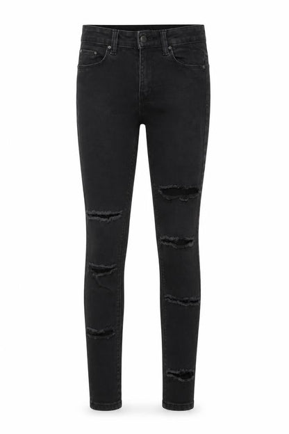 Front view of DENIM CO women’s black cotton skinny jeans, size UK 6, 29-inch leg regular