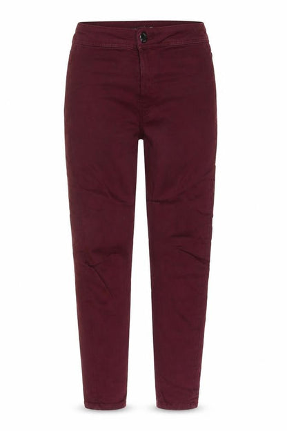 Front view of Bershka women’s red cotton skinny jeans, size UK 8, 25-inch leg regular