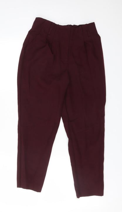Womens UK Size 8 Miss Selfridge Regular Fit Carrot Red Trousers