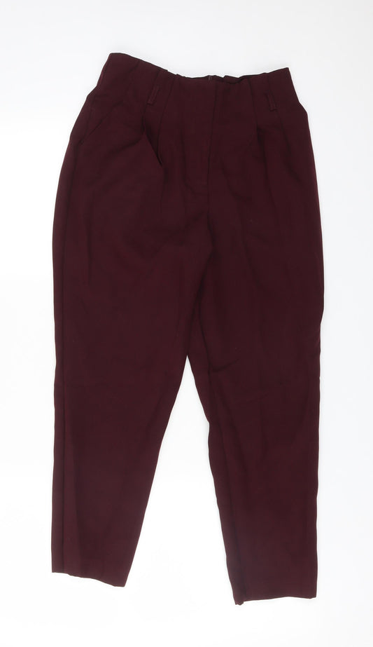 Miss Selfridge Womens Red  Polyester Carrot Trousers Size 8 L23 in Regular